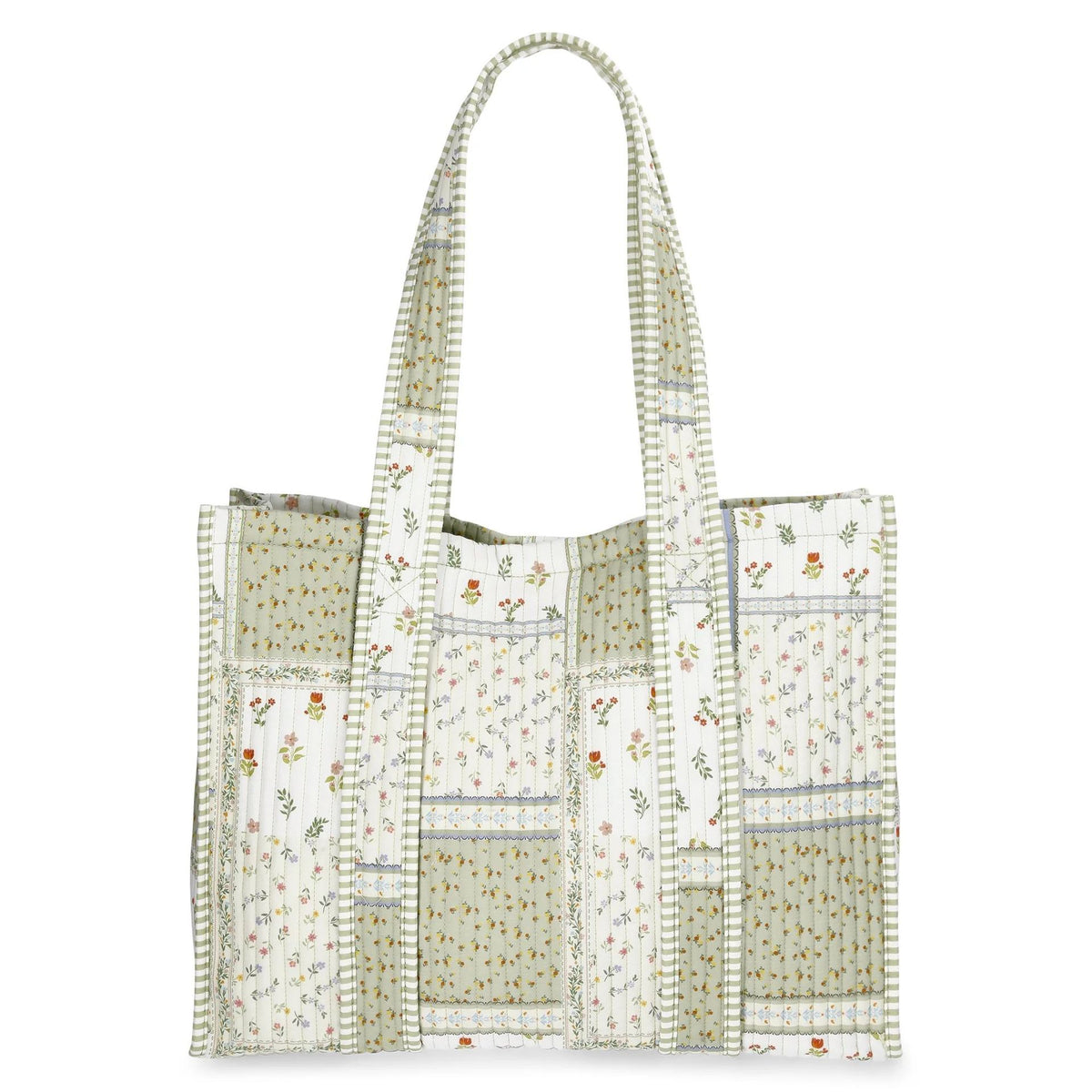 Large Capacity Ruffle Trim Quilted Puffer Tote