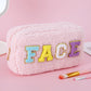Plush Chenille Letter Cosmetic Bag