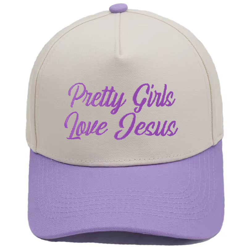 Embroidered Pretty Girls Love Jesus Baseball Cap