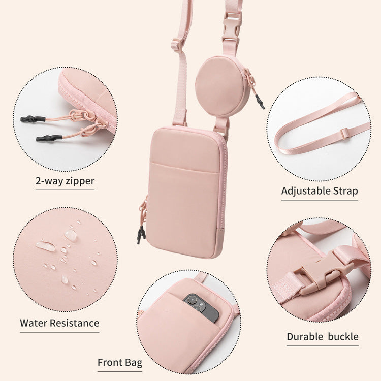Nylon Crossbody Bag with Removable Mini Pouch