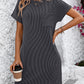 Ribbed Short Sleeve Pocket Dress-8 Colors