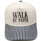 "Walk by Faith" Embroidered Retro Color-Block Trucker Hat