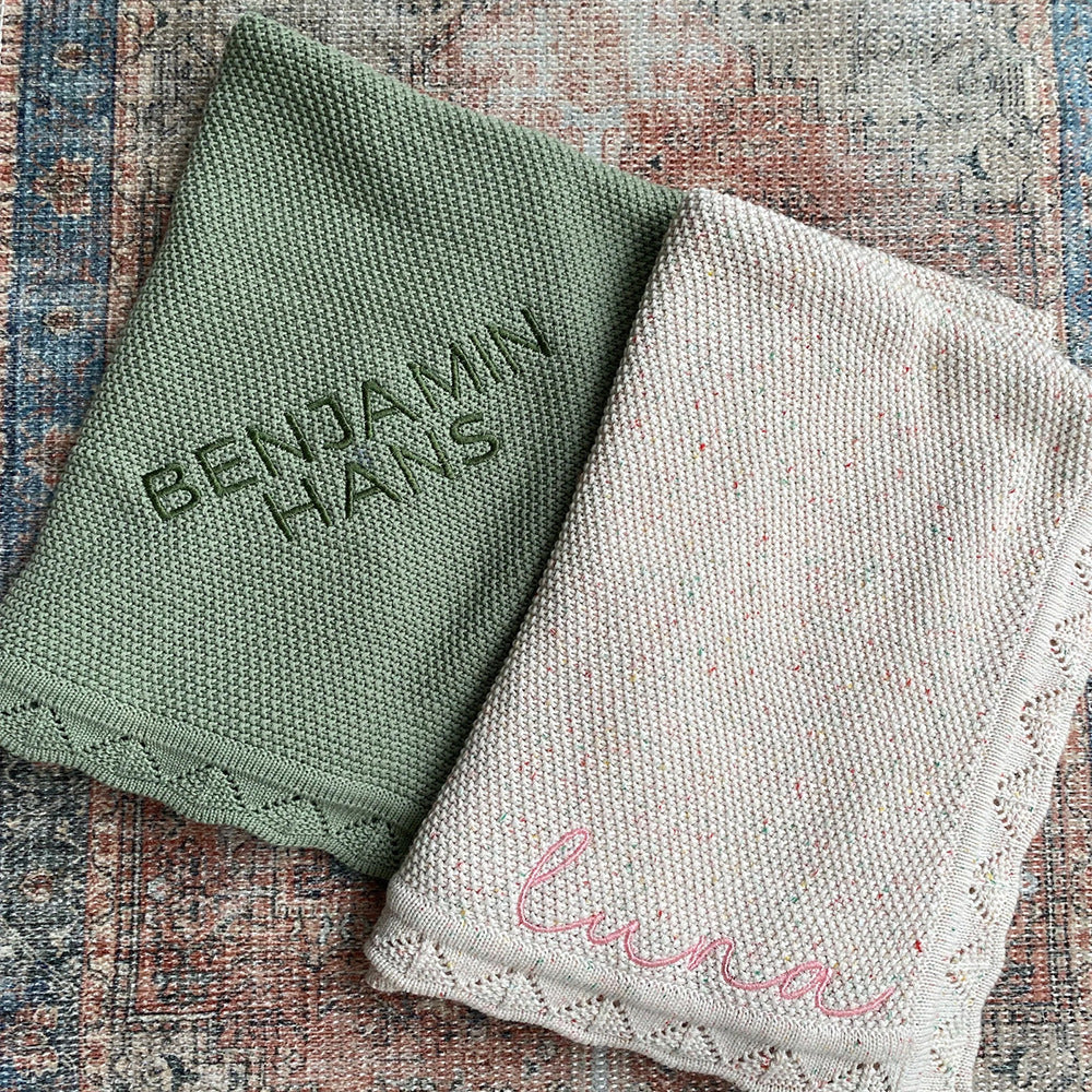 Embroidered Logo Blanket Knitted Swaddle/Wrap for Boys & Girls