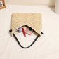 Geometric Woven Straw Beach Bag