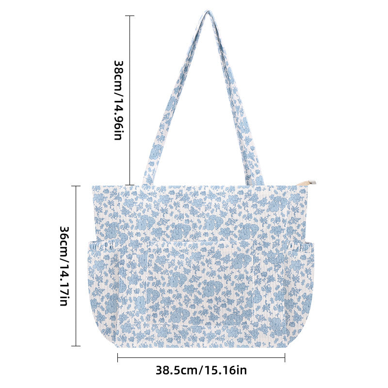 Multiple Pockets Corduroy Bag