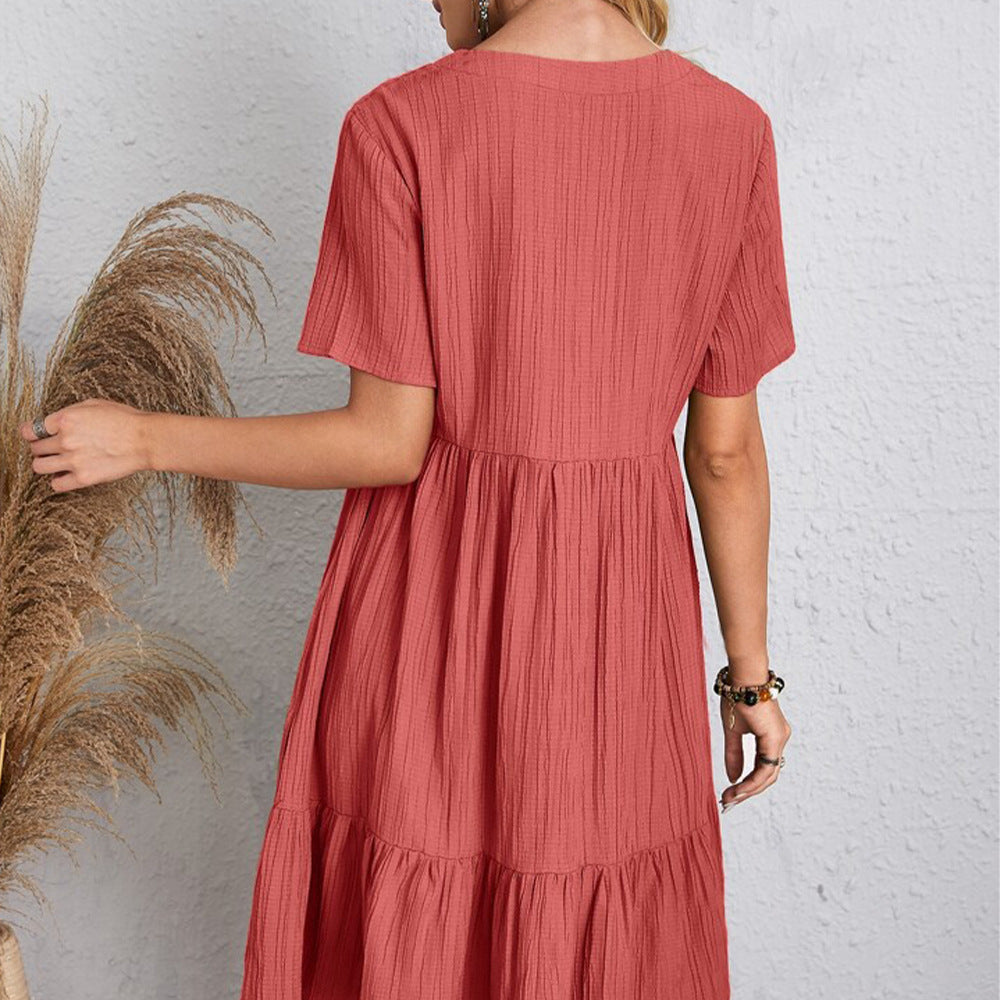 V-neck Flowy Dress-7 Colors