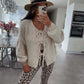 Women's Round Neck Lace-up Knitted Cardigan Sweater