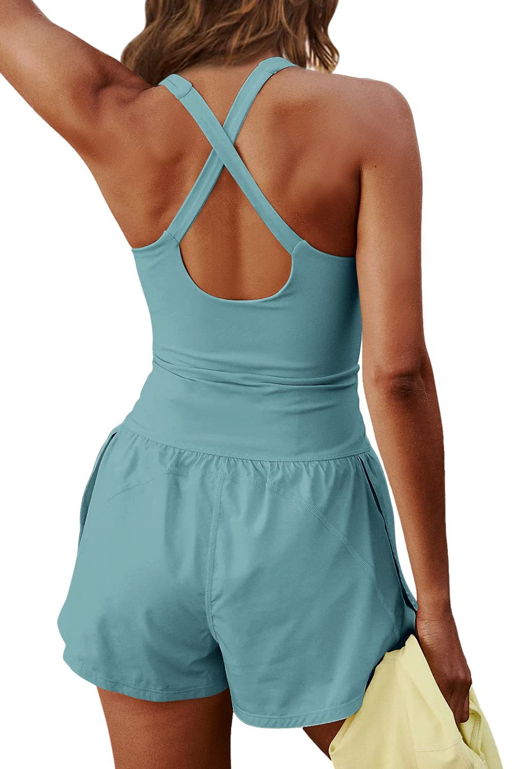 Cross Cutout Short Sports Romper