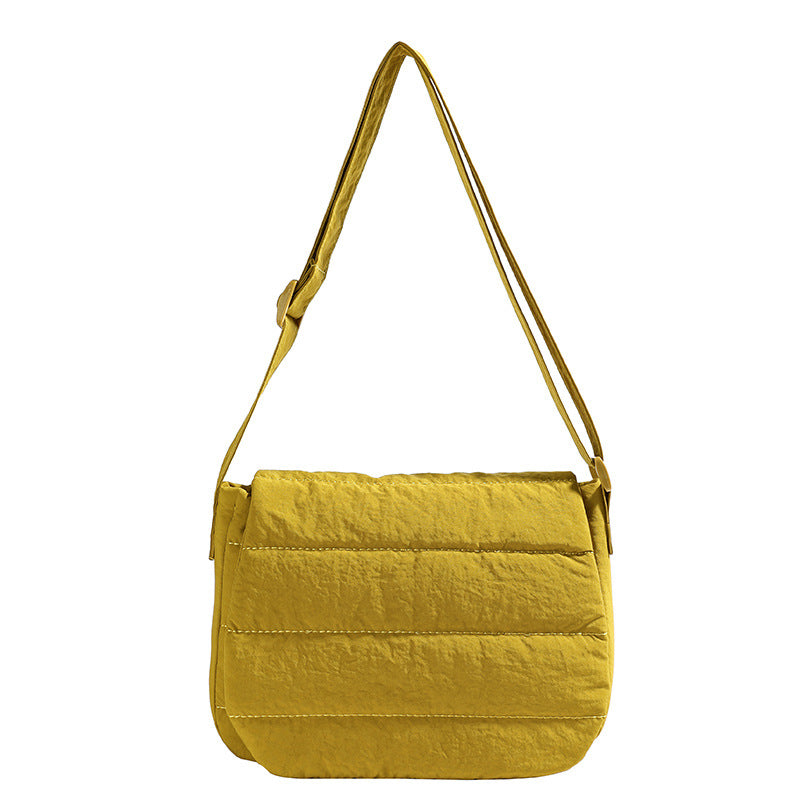 Solid Minimalist Foldover Puffer Crossbody Bag
