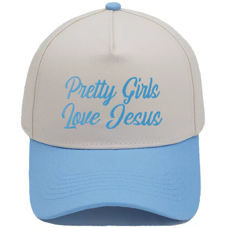 Embroidered Pretty Girls Love Jesus Baseball Cap
