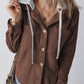 Drawstring Hooded Corduroy Jacket