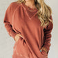 Ribbed Accent Pocketed Pullover