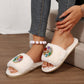 Colorful Gemstone Embellished Open-toe Sandals