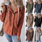 Drawstring Hooded Corduroy Jacket