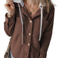 Drawstring Hooded Corduroy Jacket