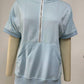 Zipper Pocket Thin Hoodie T-Shirt
