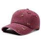 Vintage Distressed Baseball Cap with Puppy Embroidery