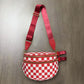Checkered Crossbody Bag with Detachable Pouch