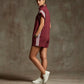 Loose Sleeveless Drawstring Pockets Split-Joint Striped Zipper Stand Collar Rompers