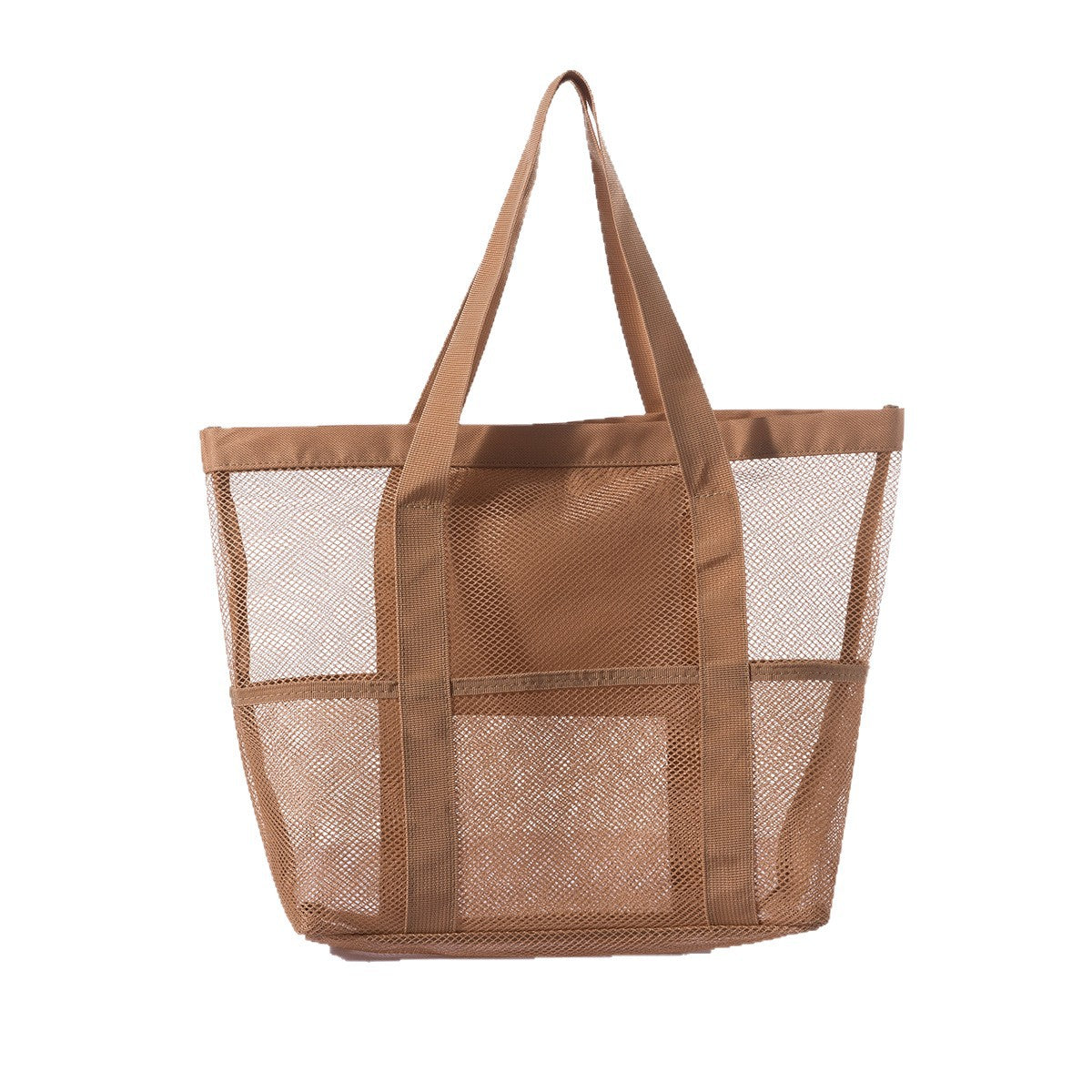 Mesh Fabric Travel Storage Bag Large Capacity Visual Partition Storage Handbag