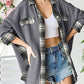 Plaid Waffle Knit Shacket