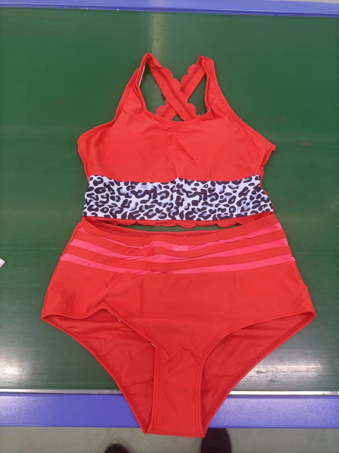 Leopard Print Swimsuit Two Piece Set