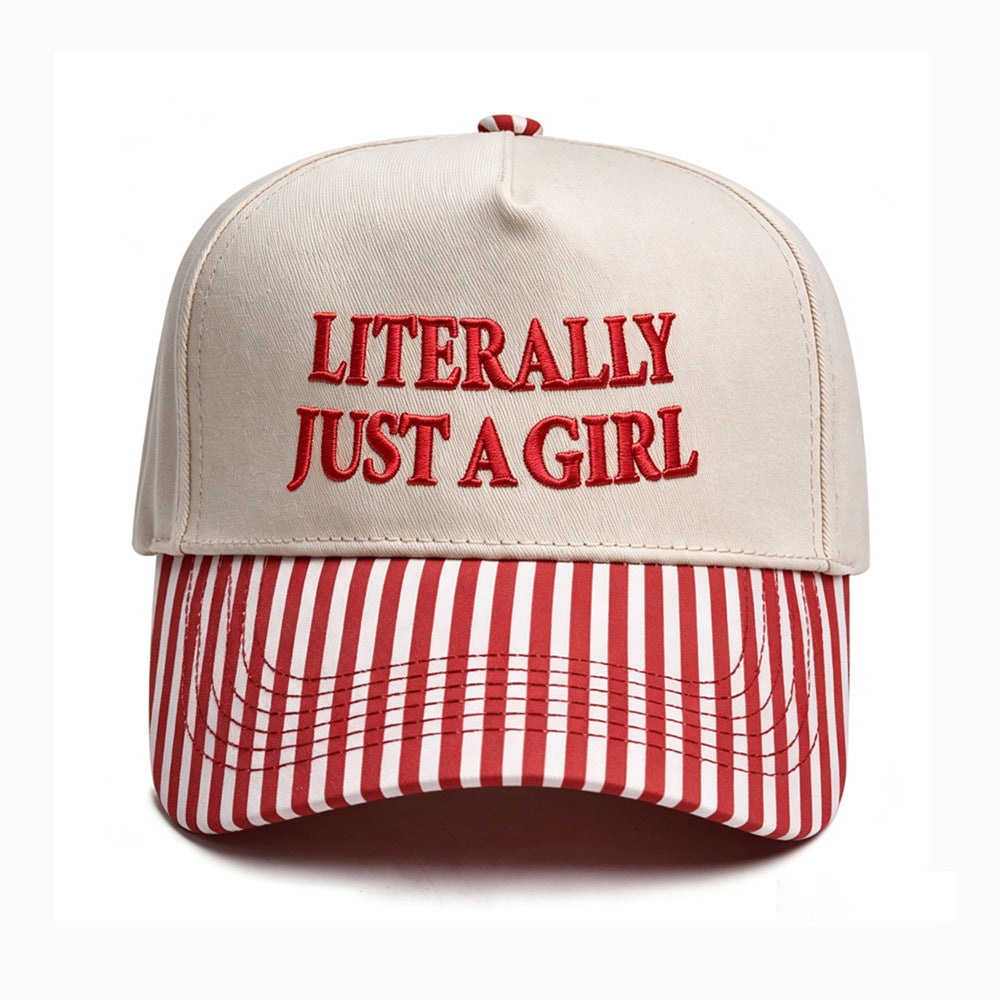 LITERALLY JUST A GIRL Embroidered Trucker Hat
