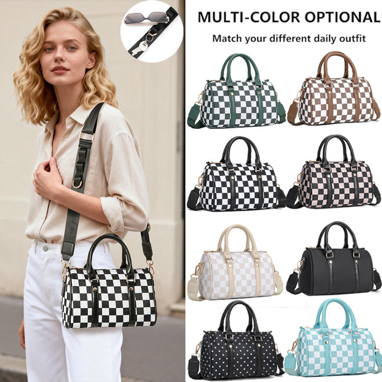 Checkered Boston Bag