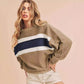 Contrast Color Loose Round Neck Sweatshirt