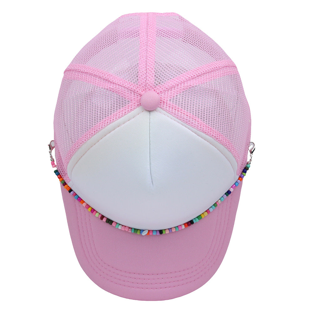 Multicolor Beaded Band Trucker Hat
