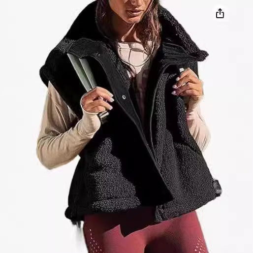 Women's Plush Vest Lambswool Jacket Vest Coat