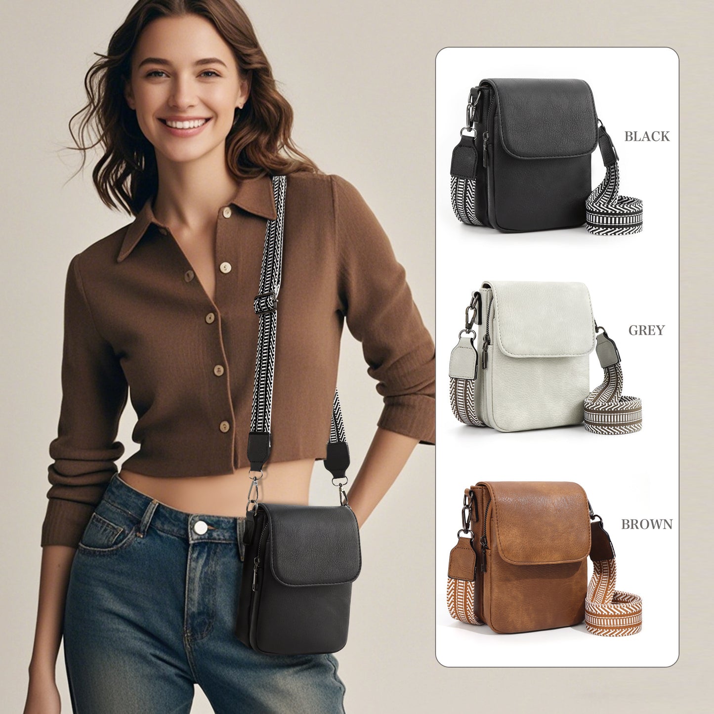 Mini Crossbody Bag With Adjustable Strap
