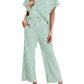 Stripe Round Neck Tee and Pant Set