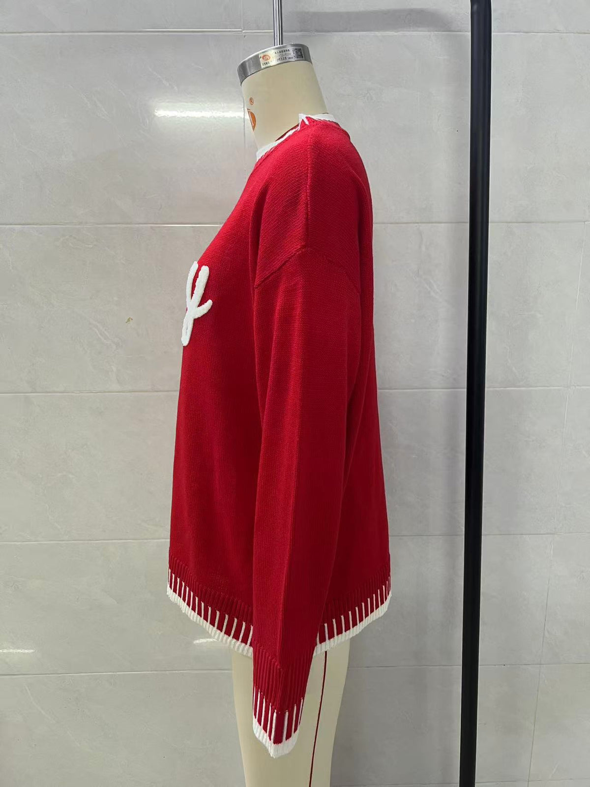 Merry Festive Knit Sweater  Casual Holiday Crewneck Pullover Top