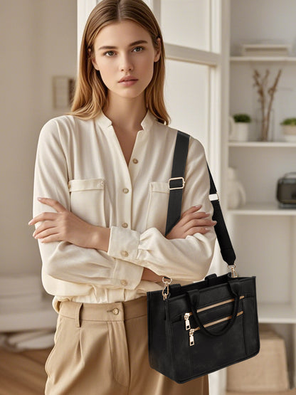 Leisure Crossbody Bag With Double Zippers For Women