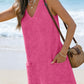Waffle Knit V-Neck Shift Dress