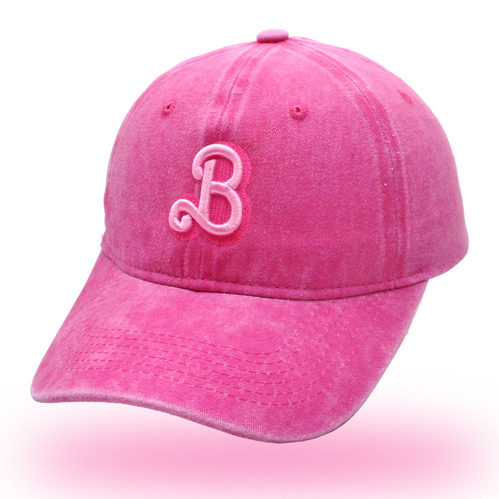 Baseball Cap with Embroidered B
