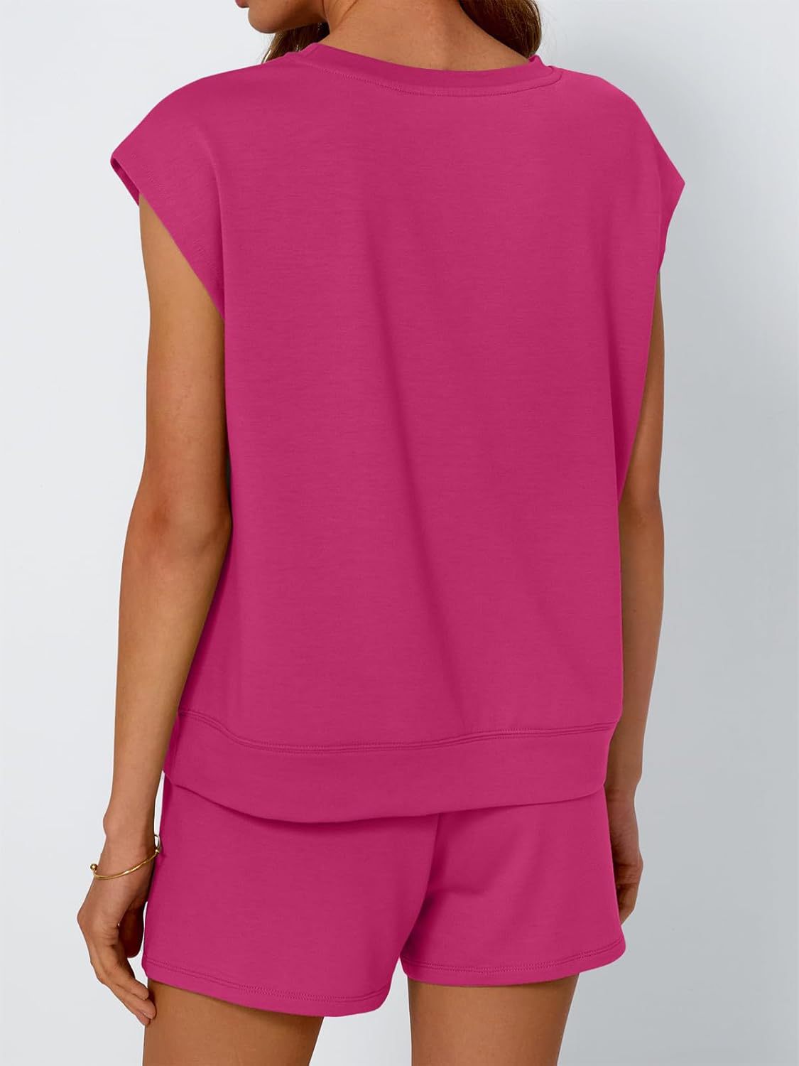 Short Sleeve Lounge Top and Shorts Set with Relaxed Fit