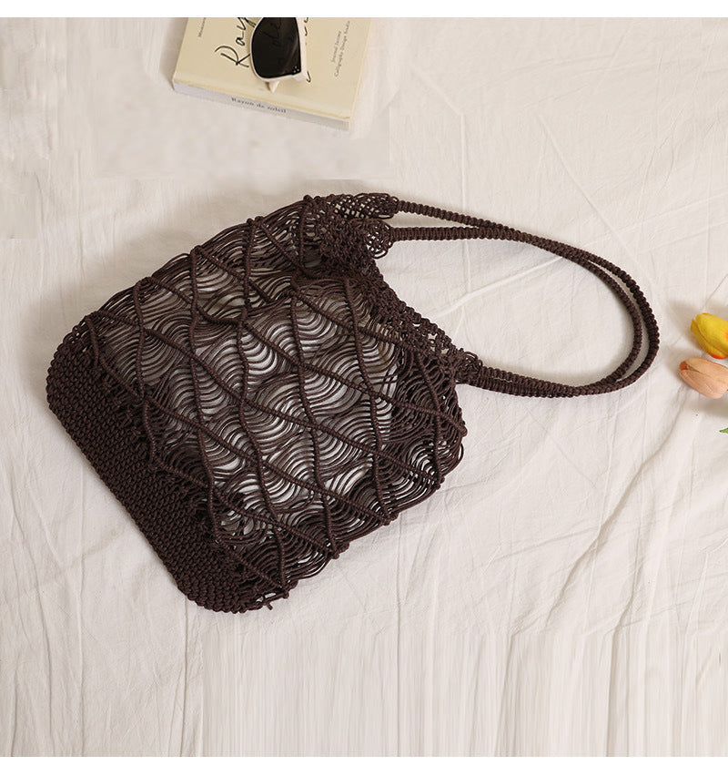 Rope Tote Bag Openwork Beach Bag