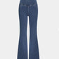 High Waisted Crossover Pocket Flare Jeans