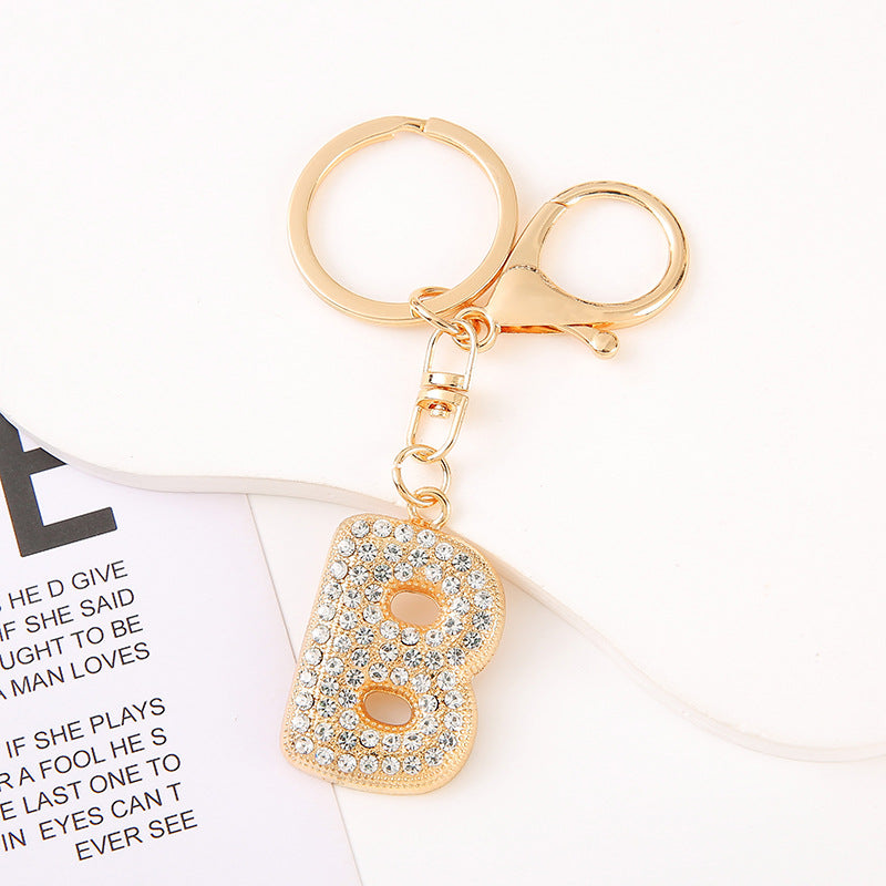 Cute Initial Letter Keychain Backpack Charms