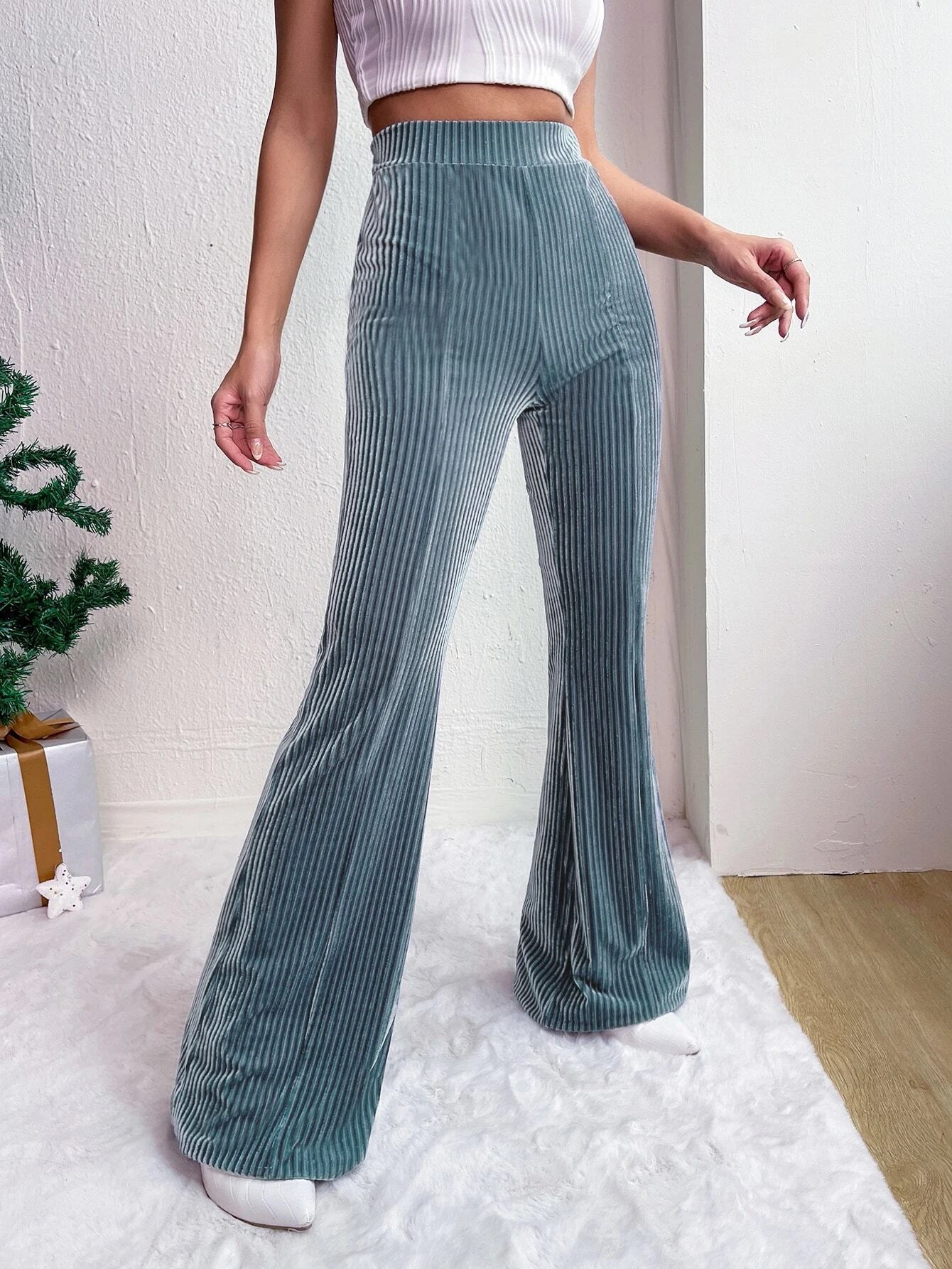 High Waisted Corduroy Flared Pants