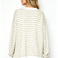Bubble Poly Cotton Stripe Tunic with Side Slit