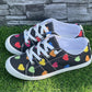 Pink Heart Shaped Criss Cross Slip On Canvas Shoes