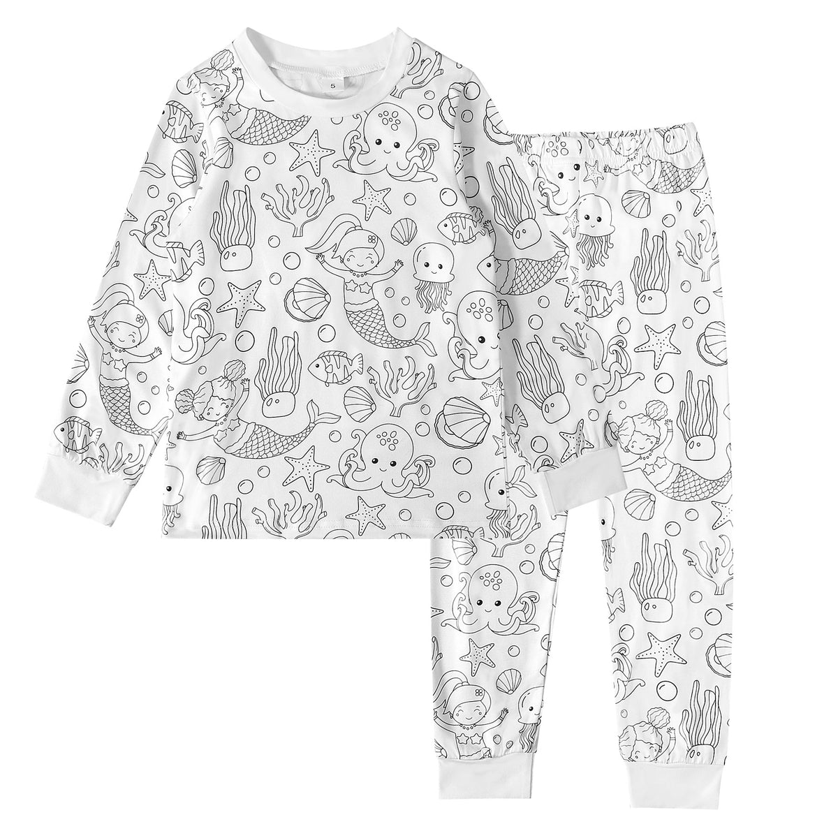 Kid's Doodle Print Pajama Set