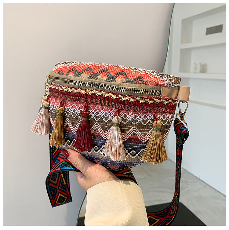 Fashion Ladies Colorful Chest Bag-khakai