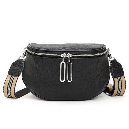 Zipper PU Leather Crossbody Bag