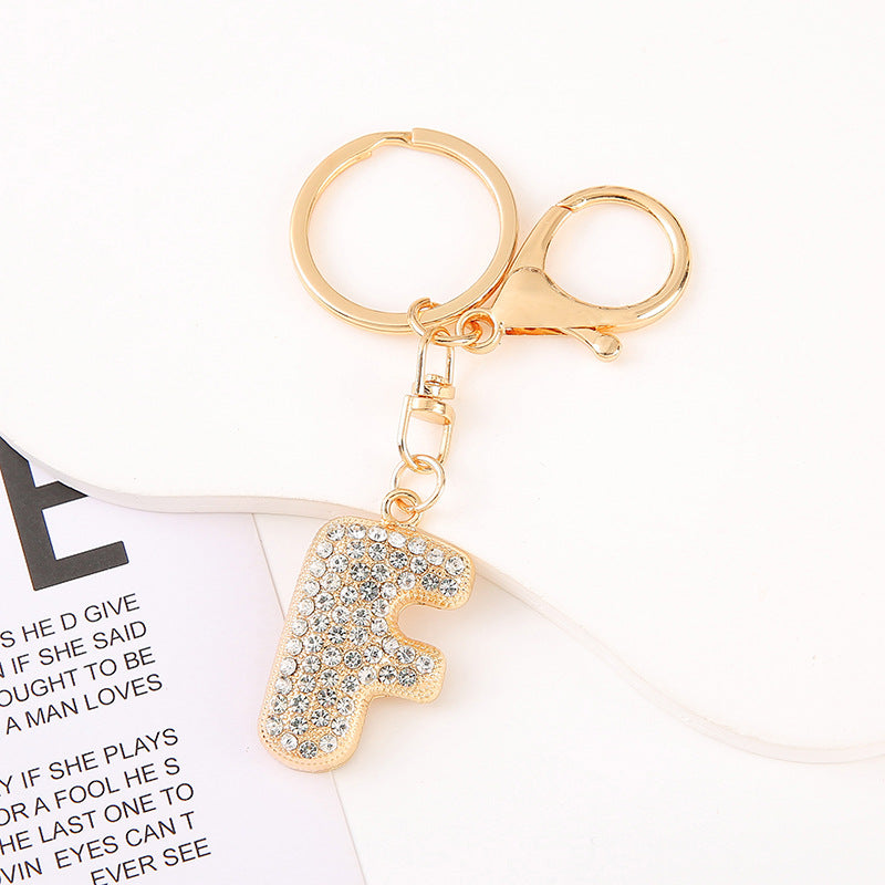 Cute Initial Letter Keychain Backpack Charms