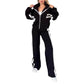 Striped Zipper Top Jacket Casual Sports Suit Women