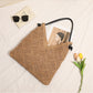 Geometric Woven Straw Beach Bag